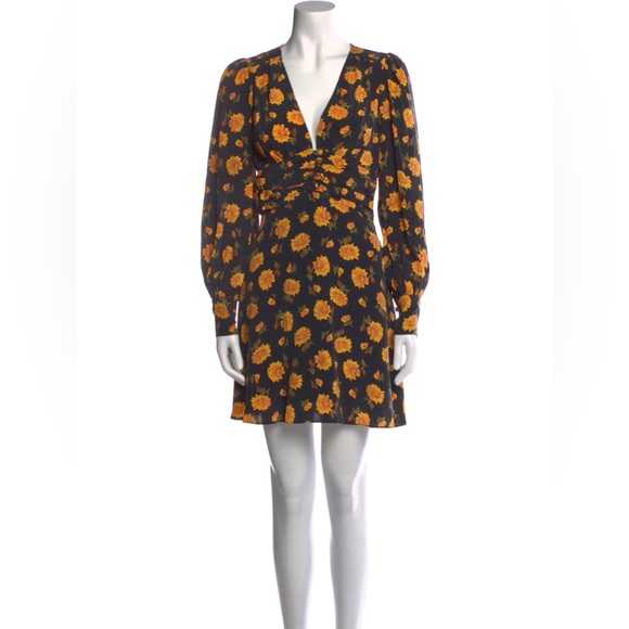 NWOT Veronica Beard Marion Silk Long Black Sleeve Dress 0 2 - Picture 13 of 15